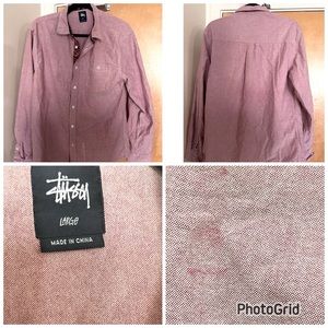 Stussy pink button up